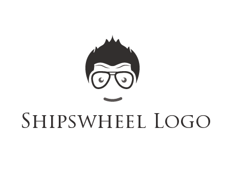 negative spacing man face wearing glasses