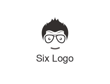 negative spacing man face wearing glasses