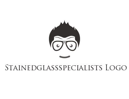 negative spacing man face wearing glasses
