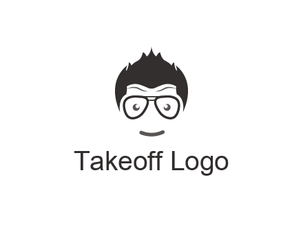 negative spacing man face wearing glasses