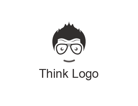 negative spacing man face wearing glasses