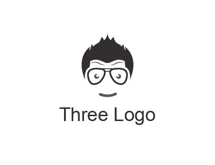 negative spacing man face wearing glasses