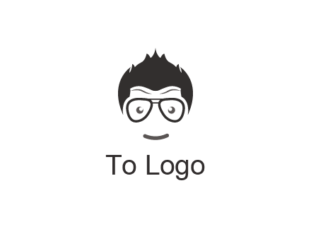 negative spacing man face wearing glasses