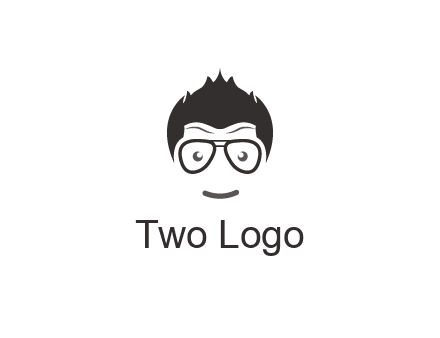 negative spacing man face wearing glasses