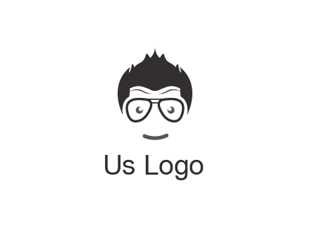 negative spacing man face wearing glasses