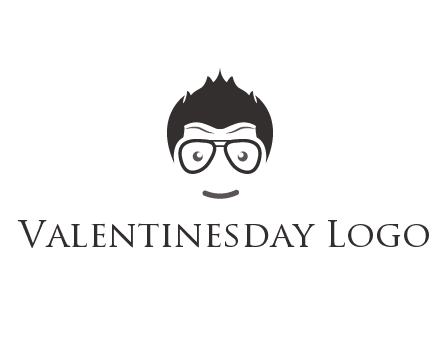negative spacing man face wearing glasses