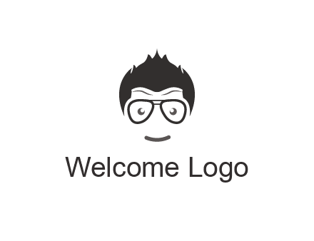 negative spacing man face wearing glasses
