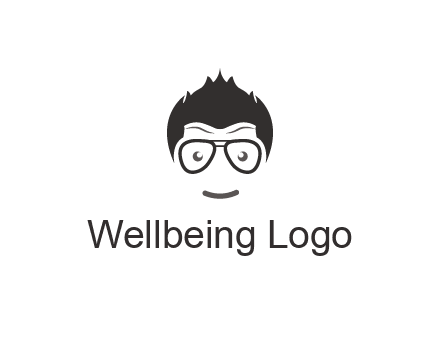 negative spacing man face wearing glasses