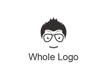 negative spacing man face wearing glasses