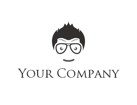 negative spacing man face wearing glasses