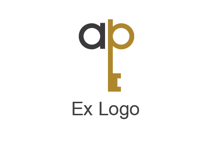 letter ap forming key symbol