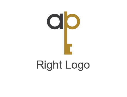 letter ap forming key symbol