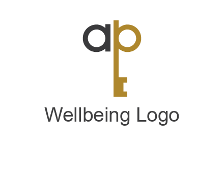 letter ap forming key symbol