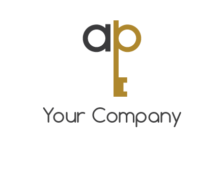 letter ap forming key symbol