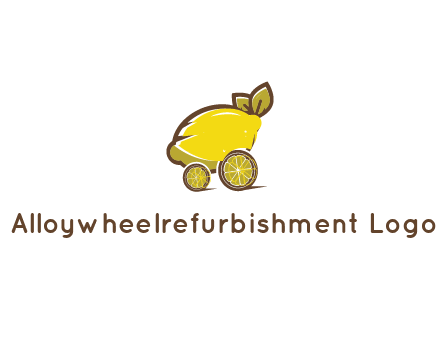 lemon with lemon slices forming cart