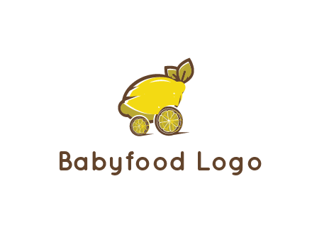 lemon with lemon slices forming cart