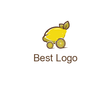 lemon with lemon slices forming cart