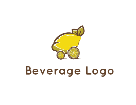 lemon with lemon slices forming cart