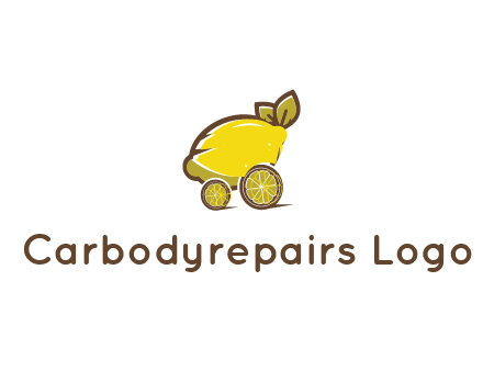 lemon with lemon slices forming cart