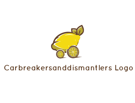lemon with lemon slices forming cart