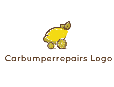 lemon with lemon slices forming cart