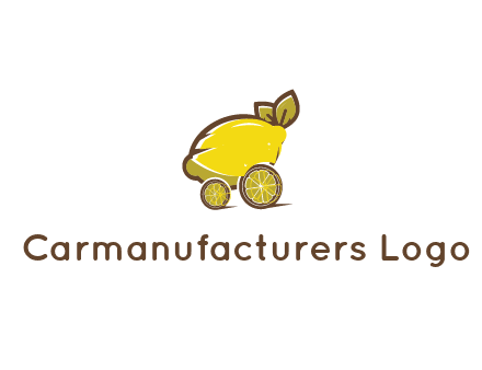 lemon with lemon slices forming cart