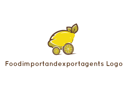 lemon with lemon slices forming cart