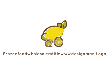lemon with lemon slices forming cart