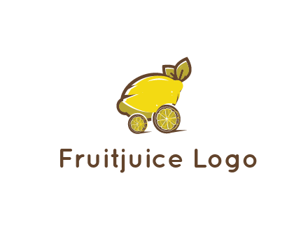 lemon with lemon slices forming cart