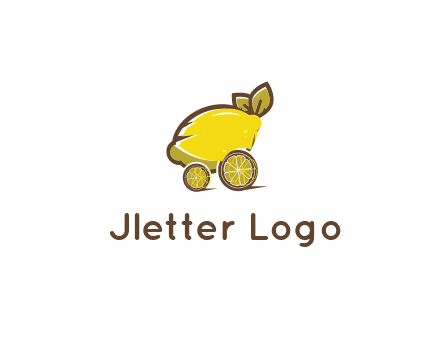 lemon with lemon slices forming cart