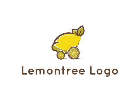 lemon with lemon slices forming cart