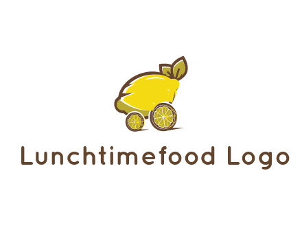 lemon with lemon slices forming cart