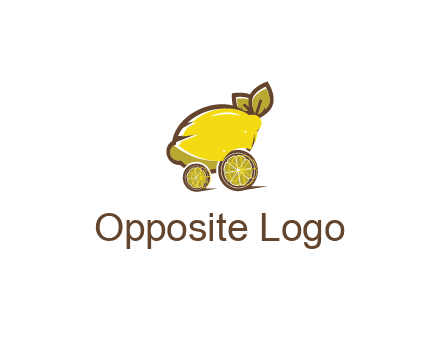 lemon with lemon slices forming cart