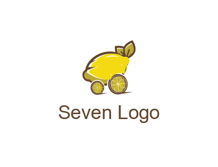 lemon with lemon slices forming cart