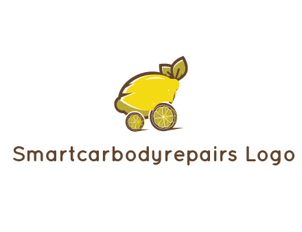 lemon with lemon slices forming cart