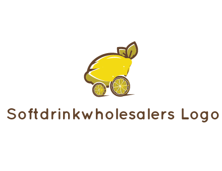 lemon with lemon slices forming cart