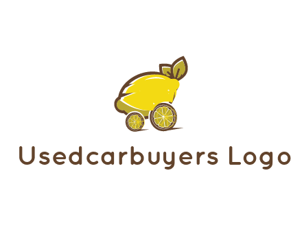 lemon with lemon slices forming cart