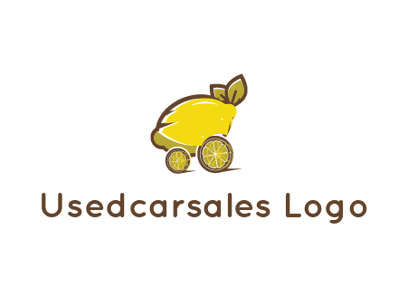 lemon with lemon slices forming cart