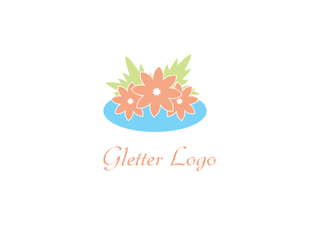 flowers and leaves in pond
