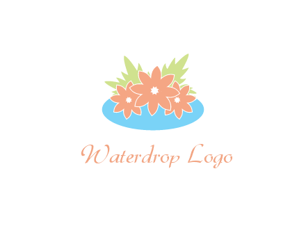 flowers and leaves in pond