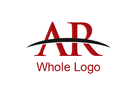 swoosh over letter AR icon