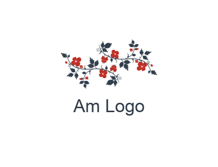 floral ornament with leaves and flower