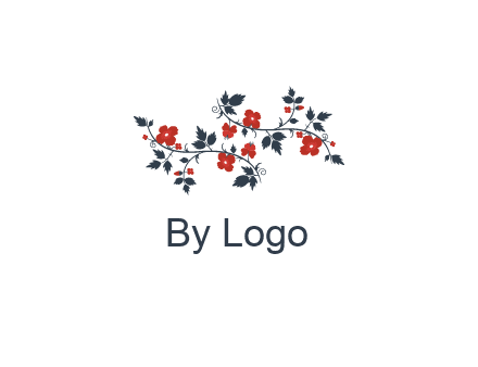 floral ornament with leaves and flower