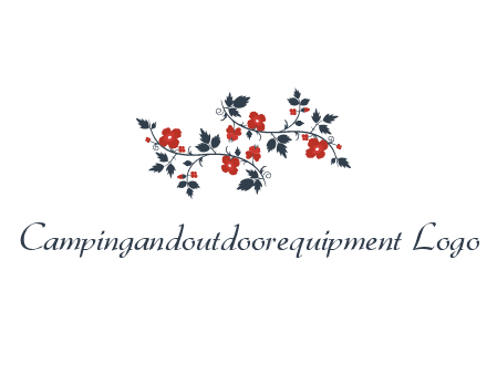 floral ornament with leaves and flower
