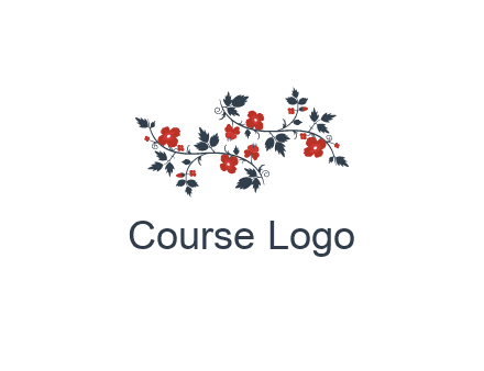 floral ornament with leaves and flower