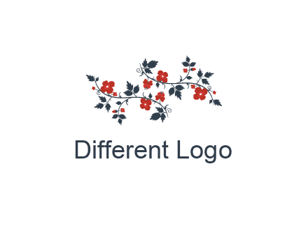 floral ornament with leaves and flower