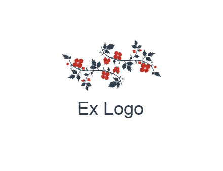 floral ornament with leaves and flower