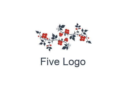 floral ornament with leaves and flower