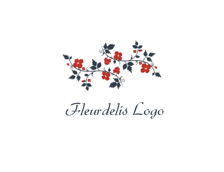 floral ornament with leaves and flower