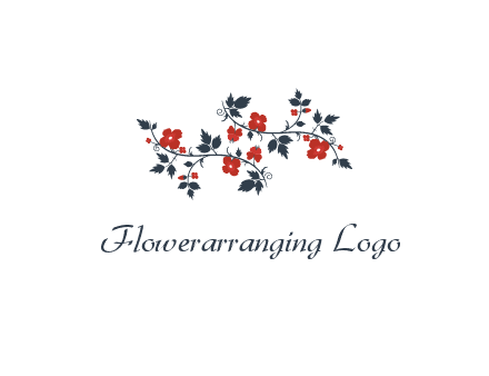 floral ornament with leaves and flower
